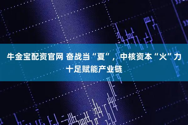 牛金宝配资官网 奋战当“夏”，中核资本“火”力十足赋能产业链