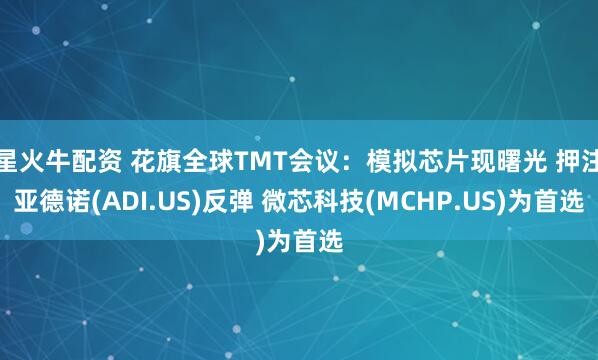 星火牛配资 花旗全球TMT会议：模拟芯片现曙光 押注亚德诺(ADI.US)反弹 微芯科技(MCHP.US)为首选